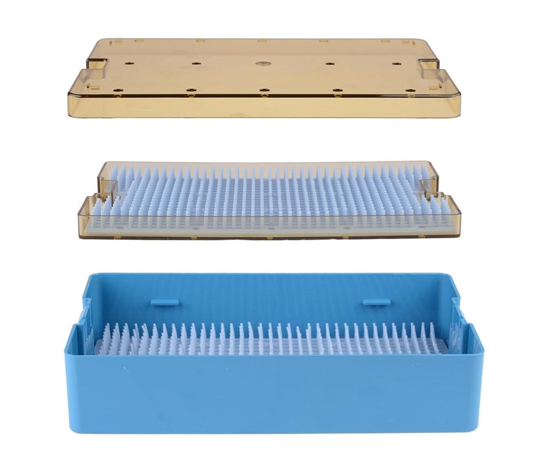 REEHUT Double Layer Autoclavable Instruments Storage Box Instruments Sterilization Tray Case with Silicone Mat - Image 1
